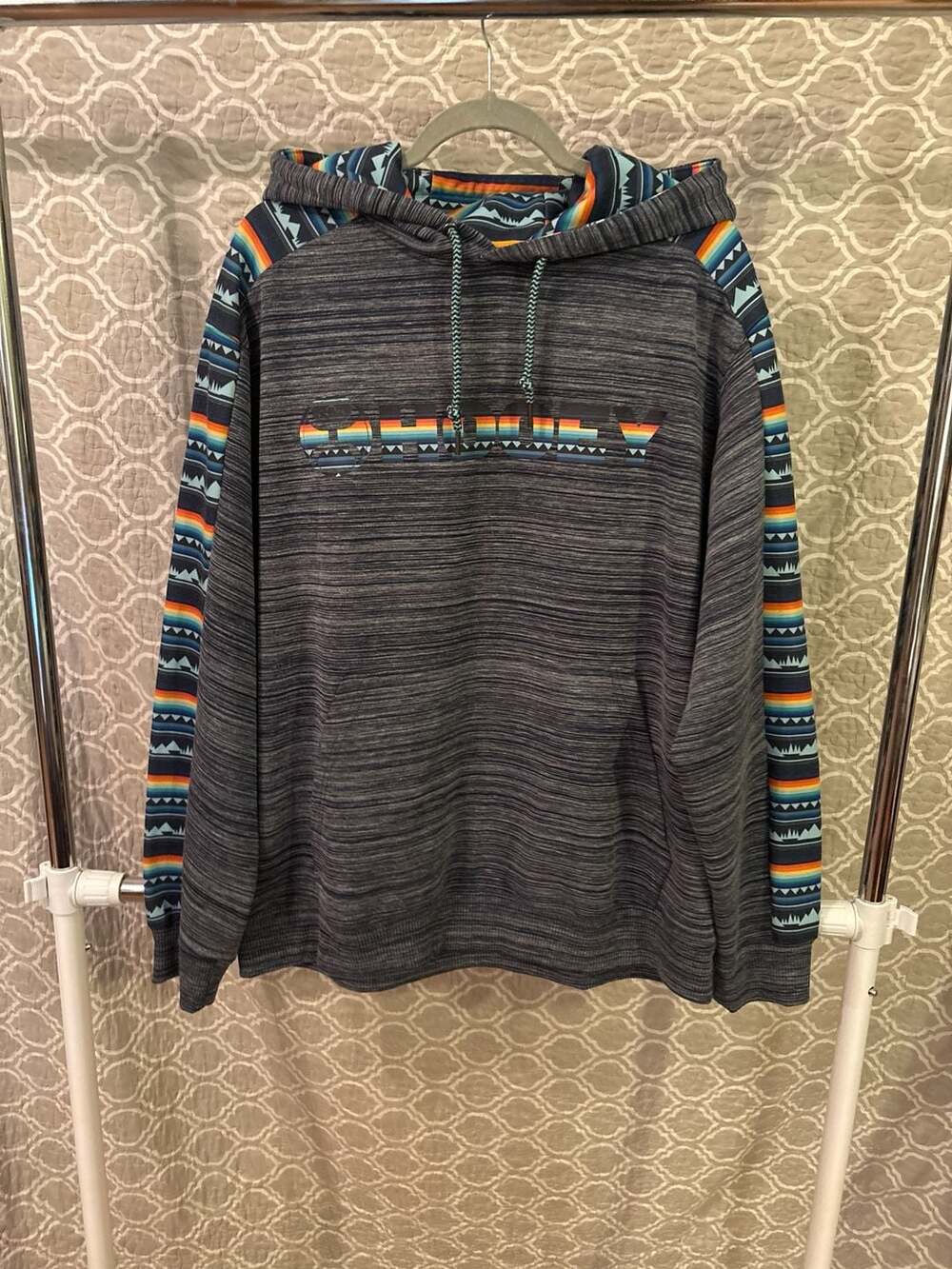Hooey Men's Legendary Grey Aztec Print Hoodie XL